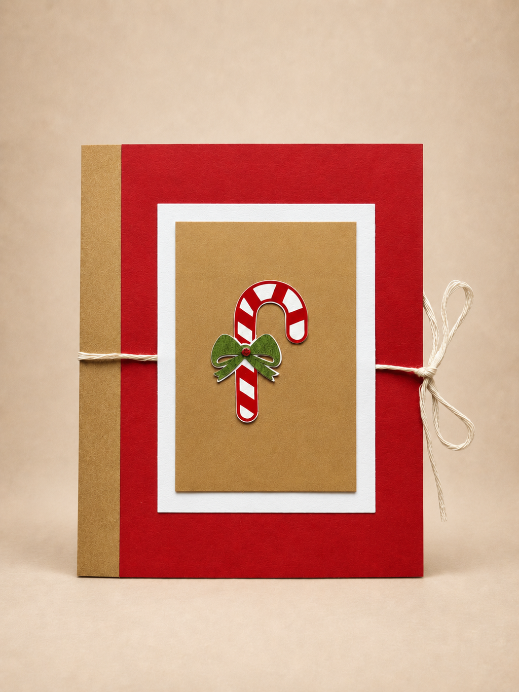 Personalized Candy Cane Christmas Gift Card Holder Book