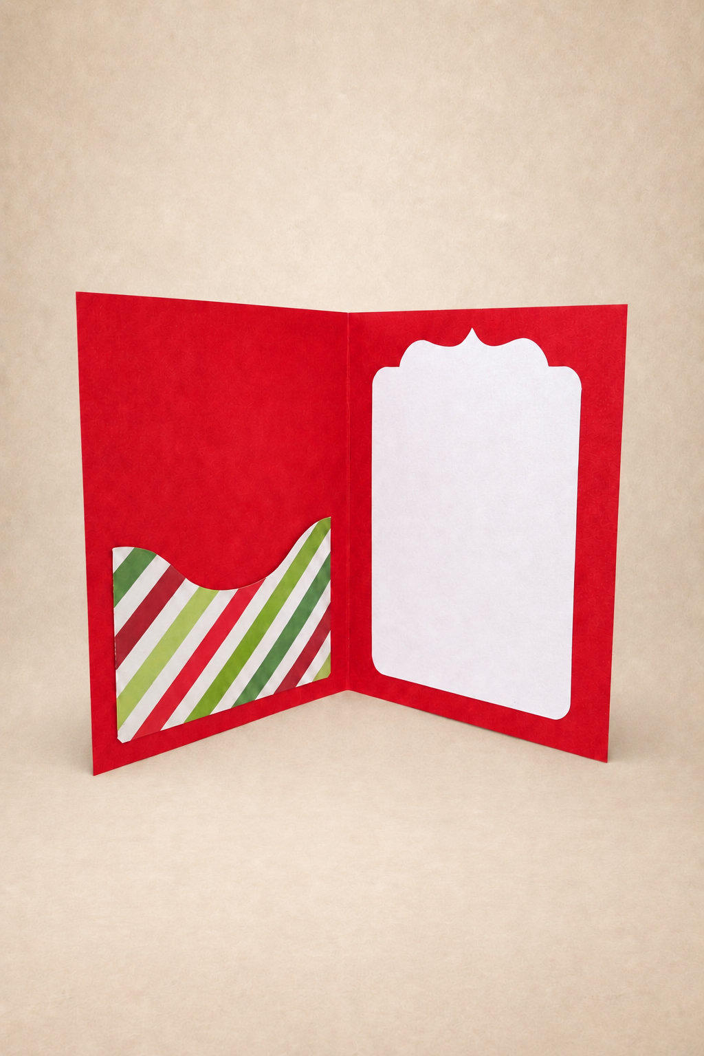 Personalized Candy Cane Christmas Gift Card Holder Book