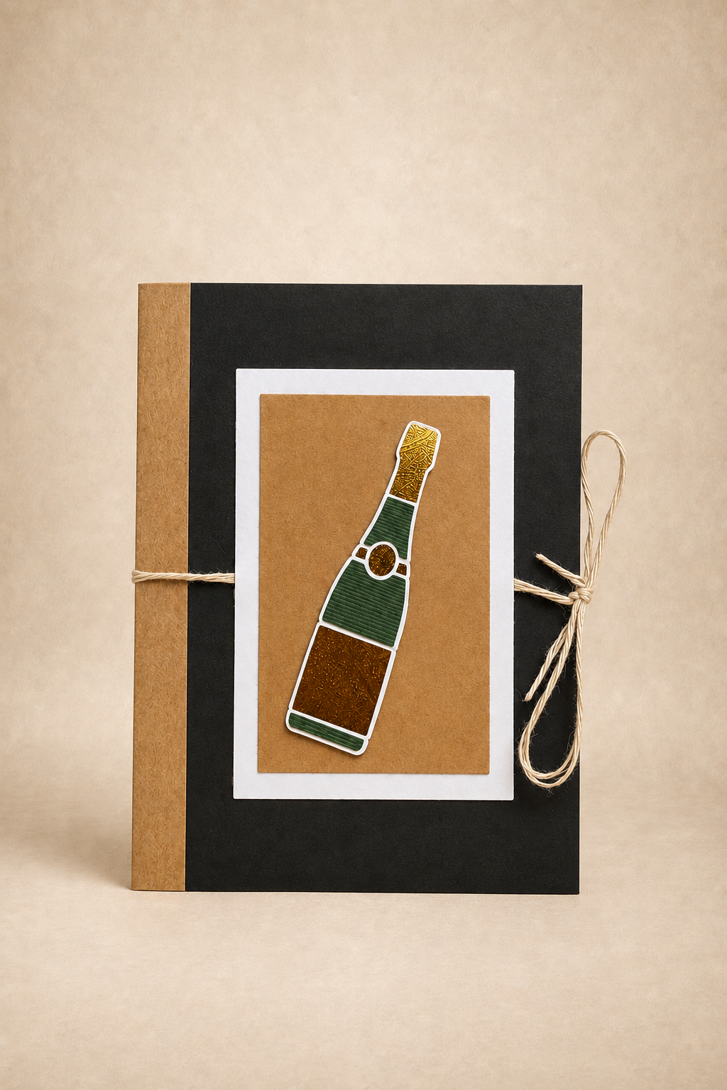 Personalized Champagne Bottle Gift Card Holder Book