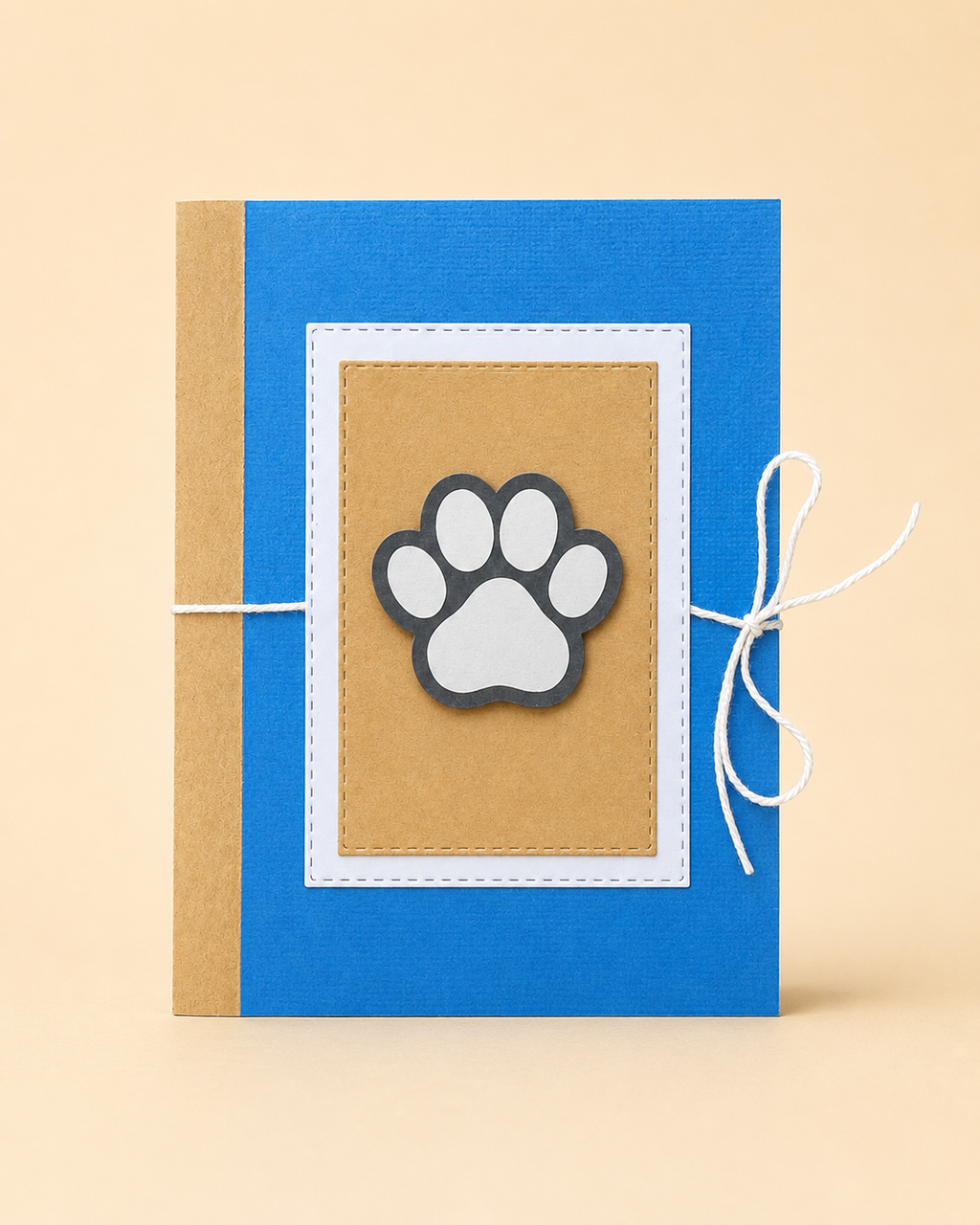 Personalized Paw Print Gift Card Holder Book - Handmade Dog Lover Card